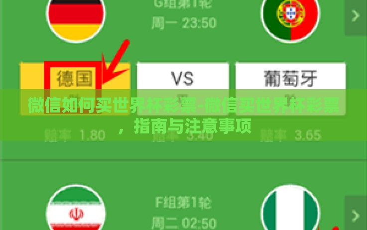 微信如何买世界杯彩票-微信买世界杯彩票,指南与注意事项 微信如何买世界杯彩票-微信买世界杯彩票,指南与注意事项