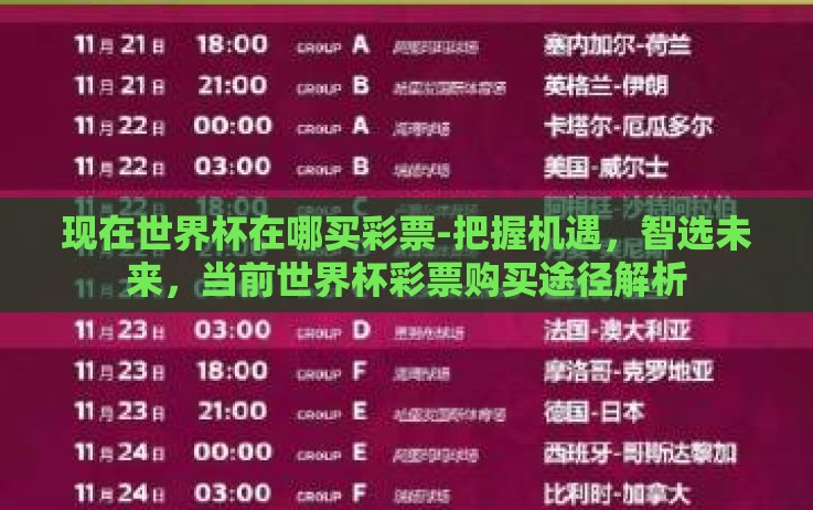 现在世界杯在哪买彩票-把握机遇,智选未来,当前世界杯彩票购买途径解析 现在世界杯在哪买彩票-把握机遇,智选未来,当前世界杯彩票购买途径解析