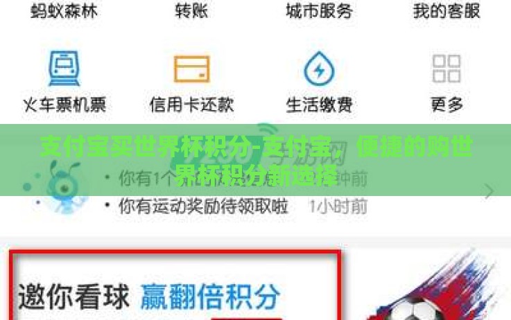 支付宝买世界杯积分-支付宝，便捷的购世界杯积分新选择