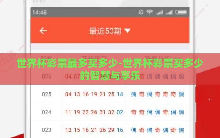 世界杯彩票最多买多少-世界杯彩票买多少的智慧与享乐 世界杯彩票最多买多少-世界杯彩票买多少的智慧与享乐
