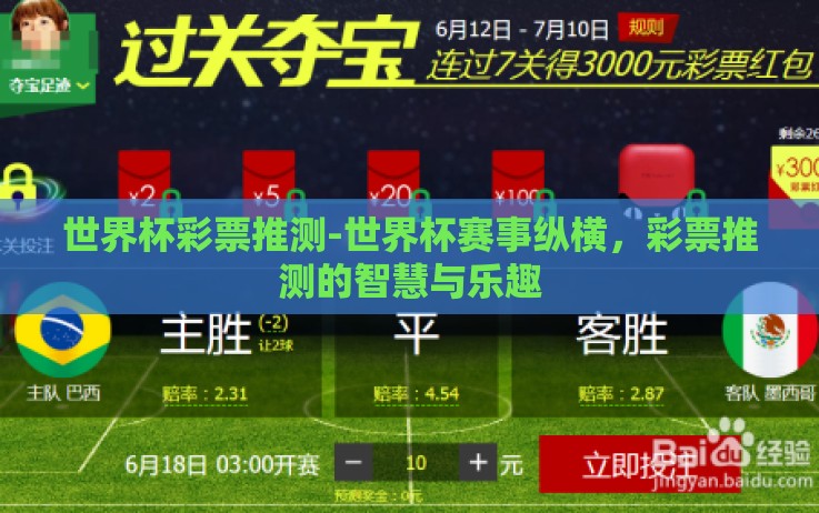 世界杯彩票推测-世界杯赛事纵横，彩票推测的智慧与乐趣