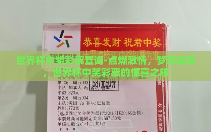 世界杯中奖彩票查询-点燃激情,梦想成真,世界杯中奖彩票的惊喜之旅 世界杯中奖彩票查询-点燃激情,梦想成真,世界杯中奖彩票的惊喜之旅