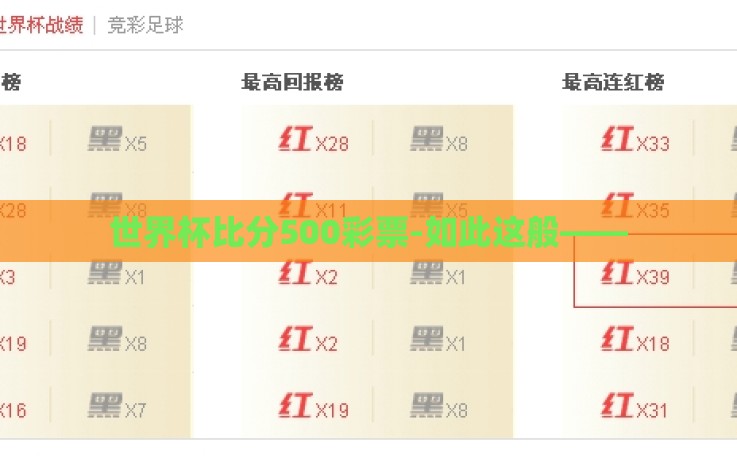 世界杯比分500彩票-如此这般—— 世界杯比分500彩票-如此这般——